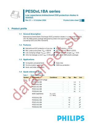 PESD12VL1BA T/R datasheet  